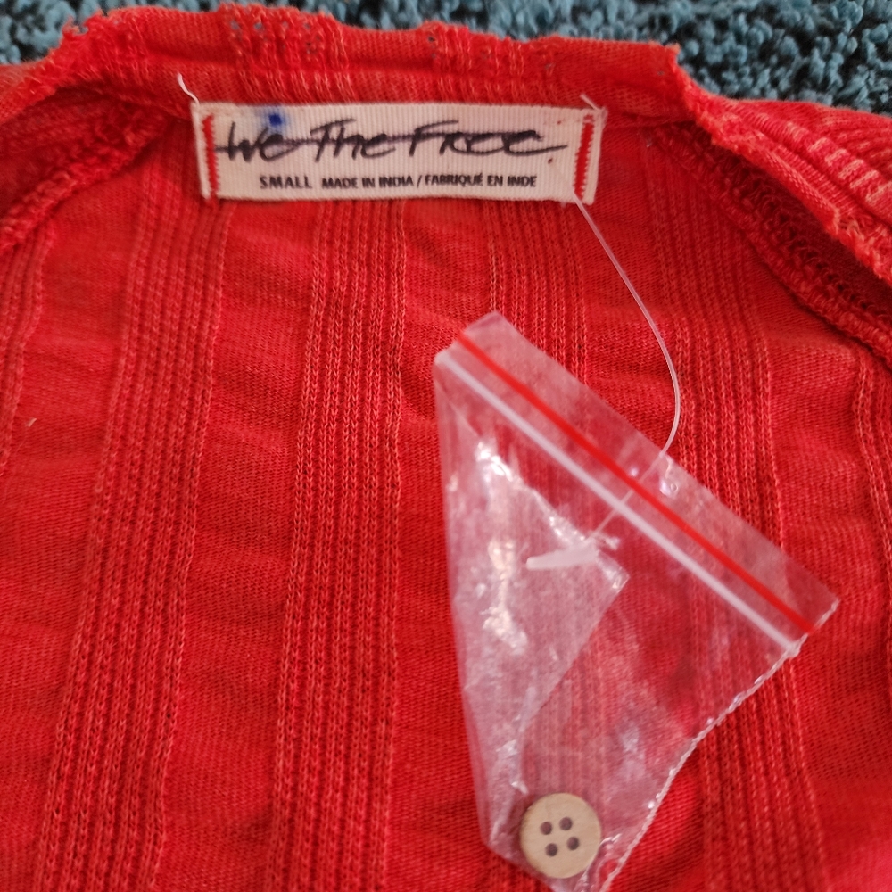 Easter Sunday Free People Wild Hearts Henley In Persimmon - Picture 3 of 9